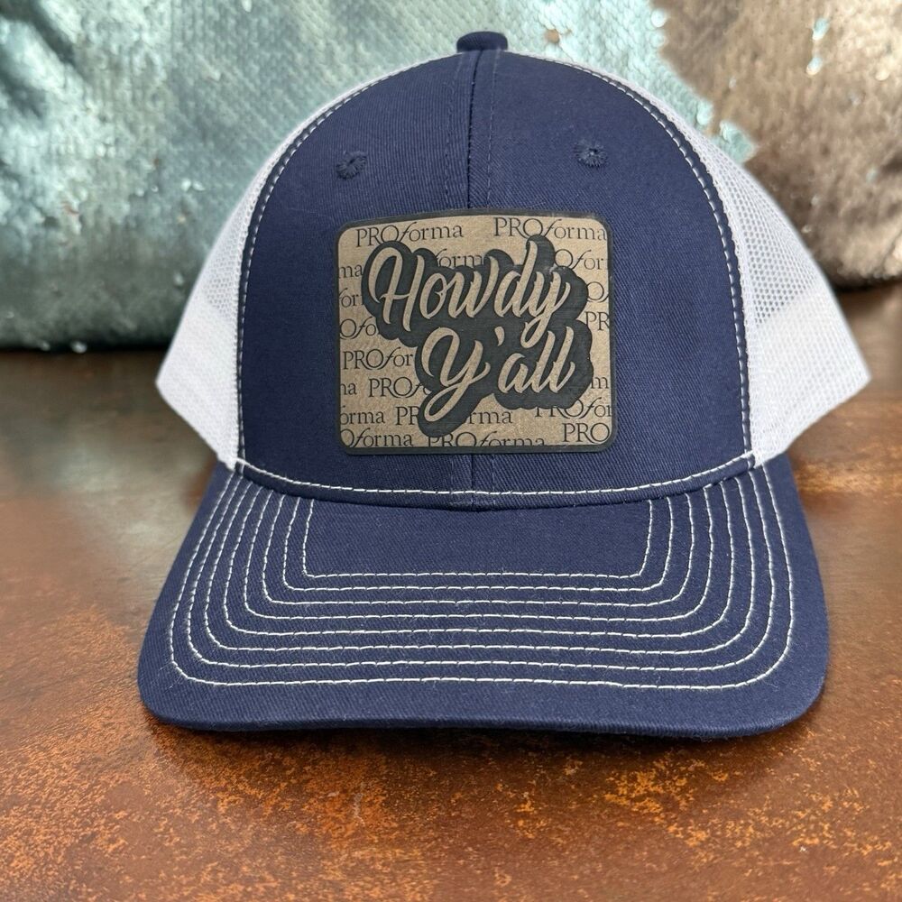 Outdoor Cap Truckers hat "Howdy Y'all" blue, white mesh adjustable back western